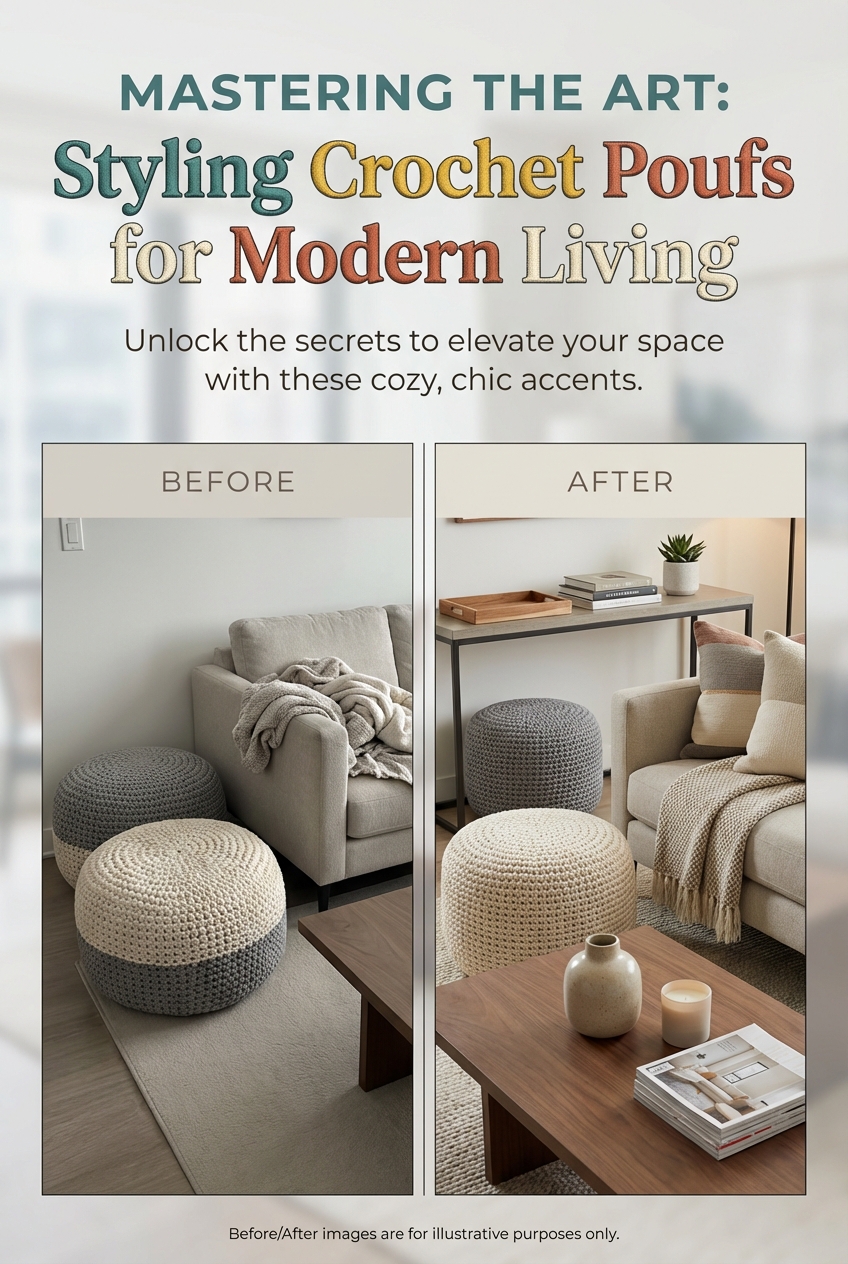 How to Style Crochet Poufs in Modern Rooms - photo 5