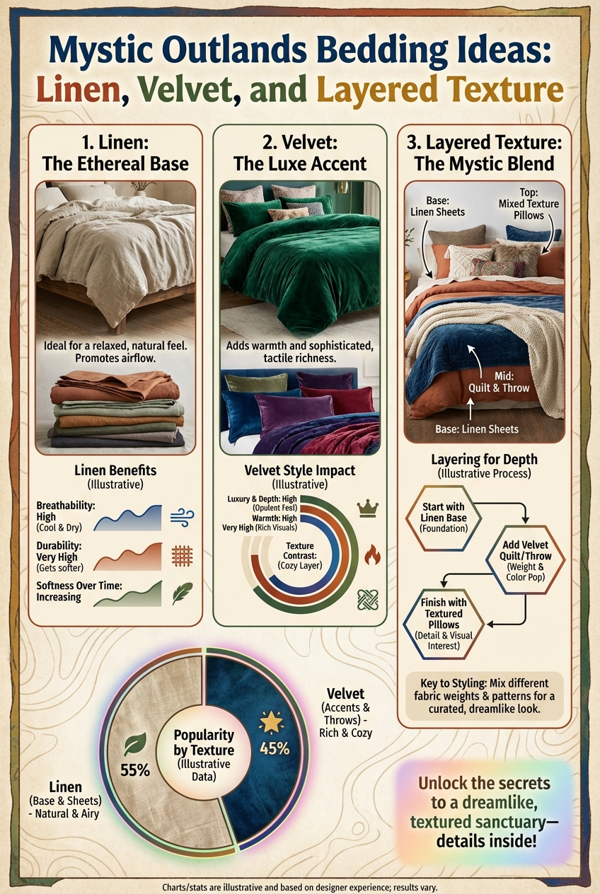 Mystic Outlands Bedding Ideas: Linen, Velvet, and Layered Texture - photo 3
