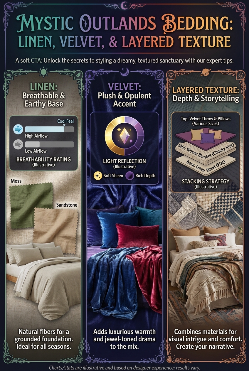 Mystic Outlands Bedding Ideas: Linen, Velvet, and Layered Texture - photo 4