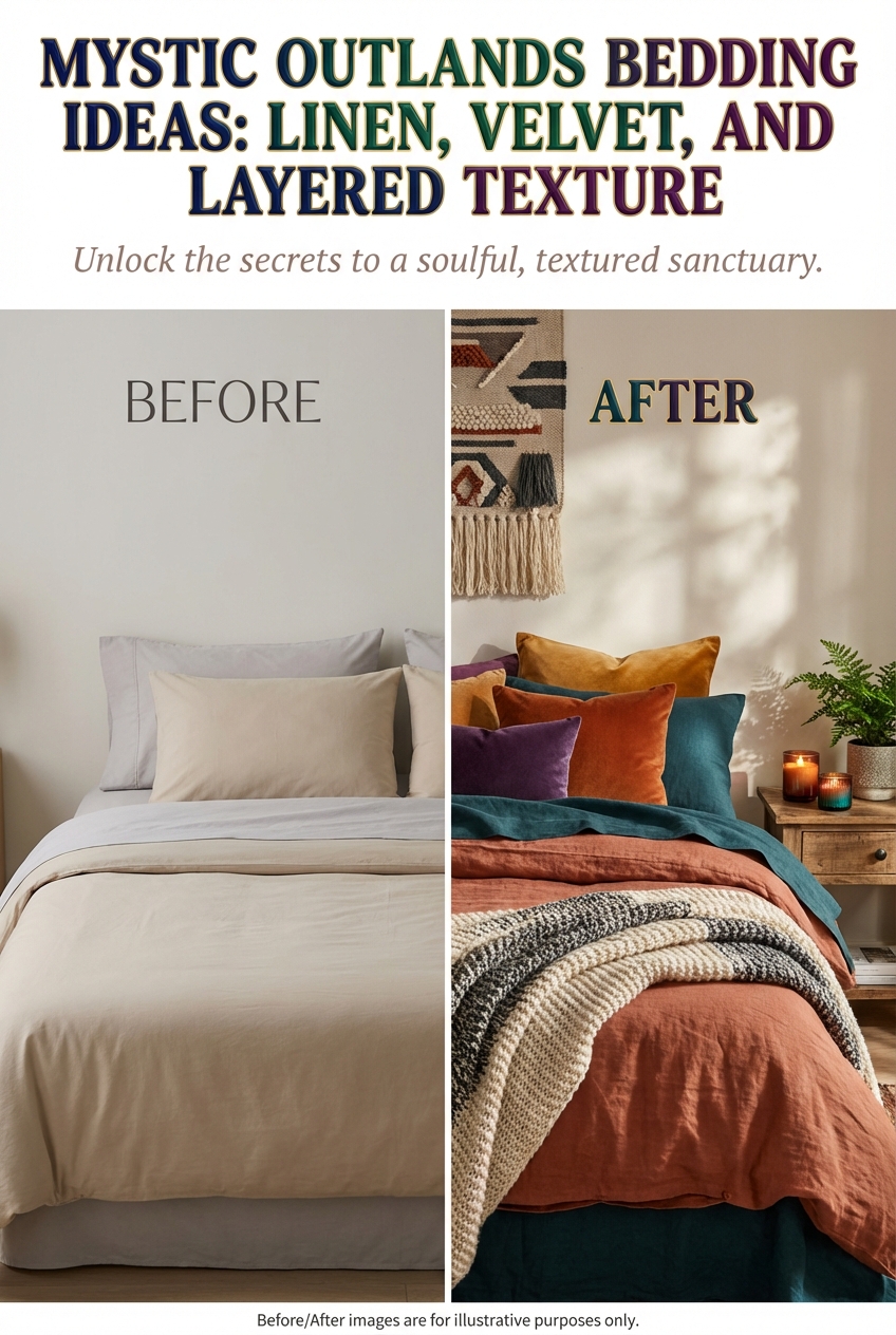 Mystic Outlands Bedding Ideas: Linen, Velvet, and Layered Texture - photo 5