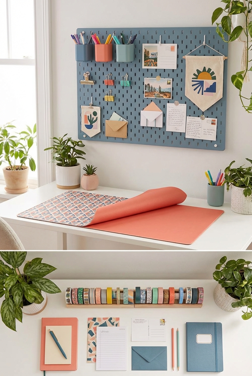Pen Pals Decor for Renters: Reversible Desk and Wall Storage Ideas