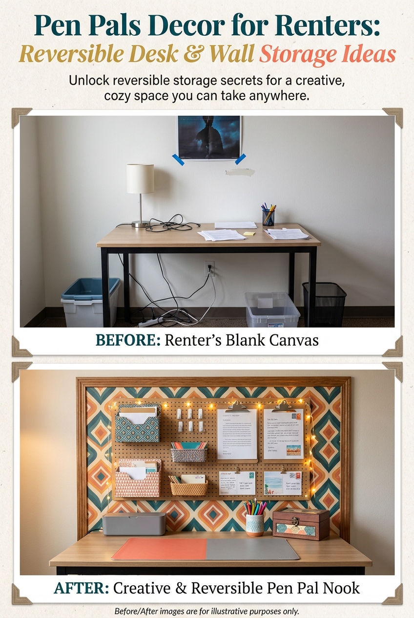 Pen Pals Decor for Renters: Reversible Desk and Wall Storage Ideas - photo 5