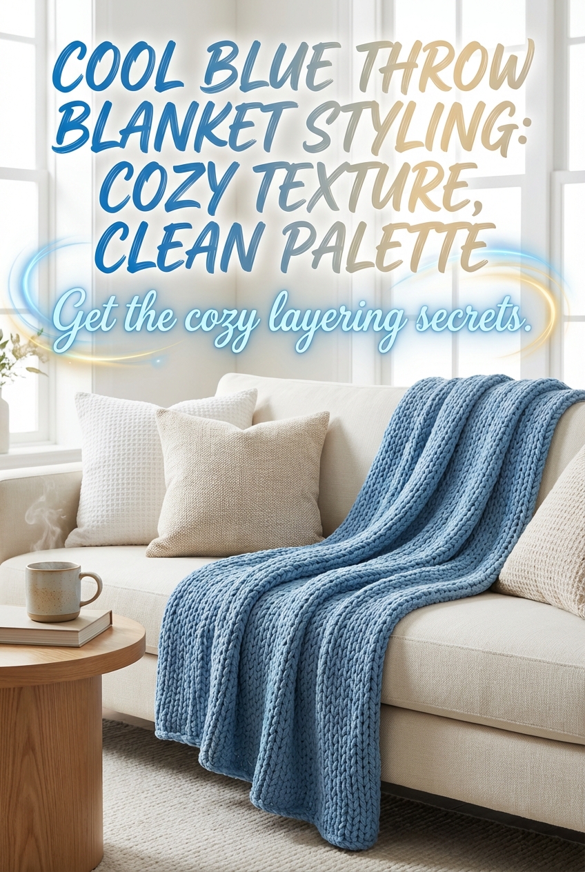 Cool Blue Throw Blanket Styling: Cozy Texture, Clean Palette - photo 2