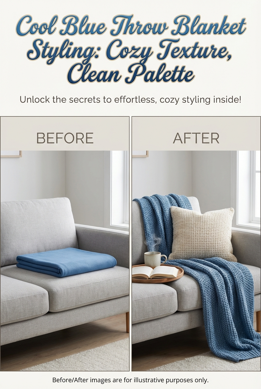 Cool Blue Throw Blanket Styling: Cozy Texture, Clean Palette - photo 5