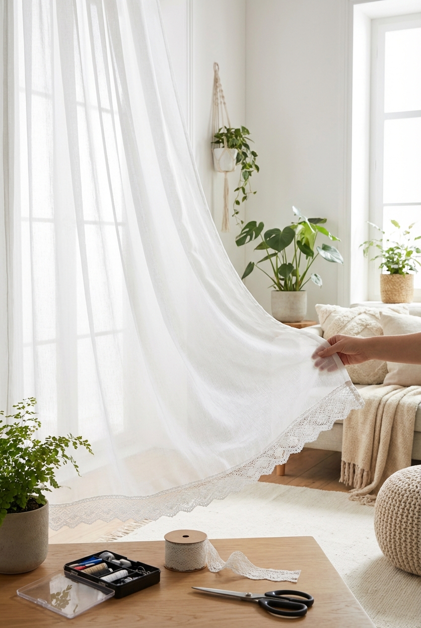 DIY Lace Curtain Hack: Make Basic Sheers Look Custom
