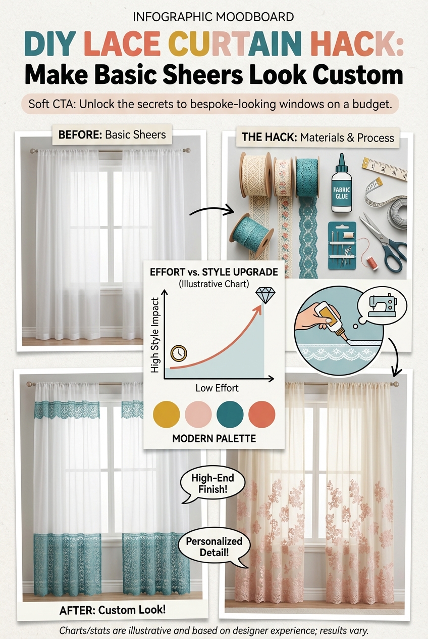 DIY Lace Curtain Hack: Make Basic Sheers Look Custom - photo 4