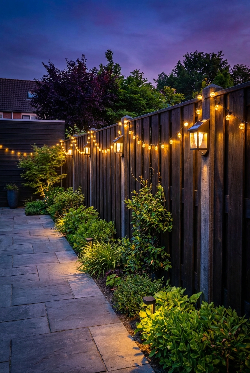 Brighten Your Yard Outdoor Fence Lighting Ideas