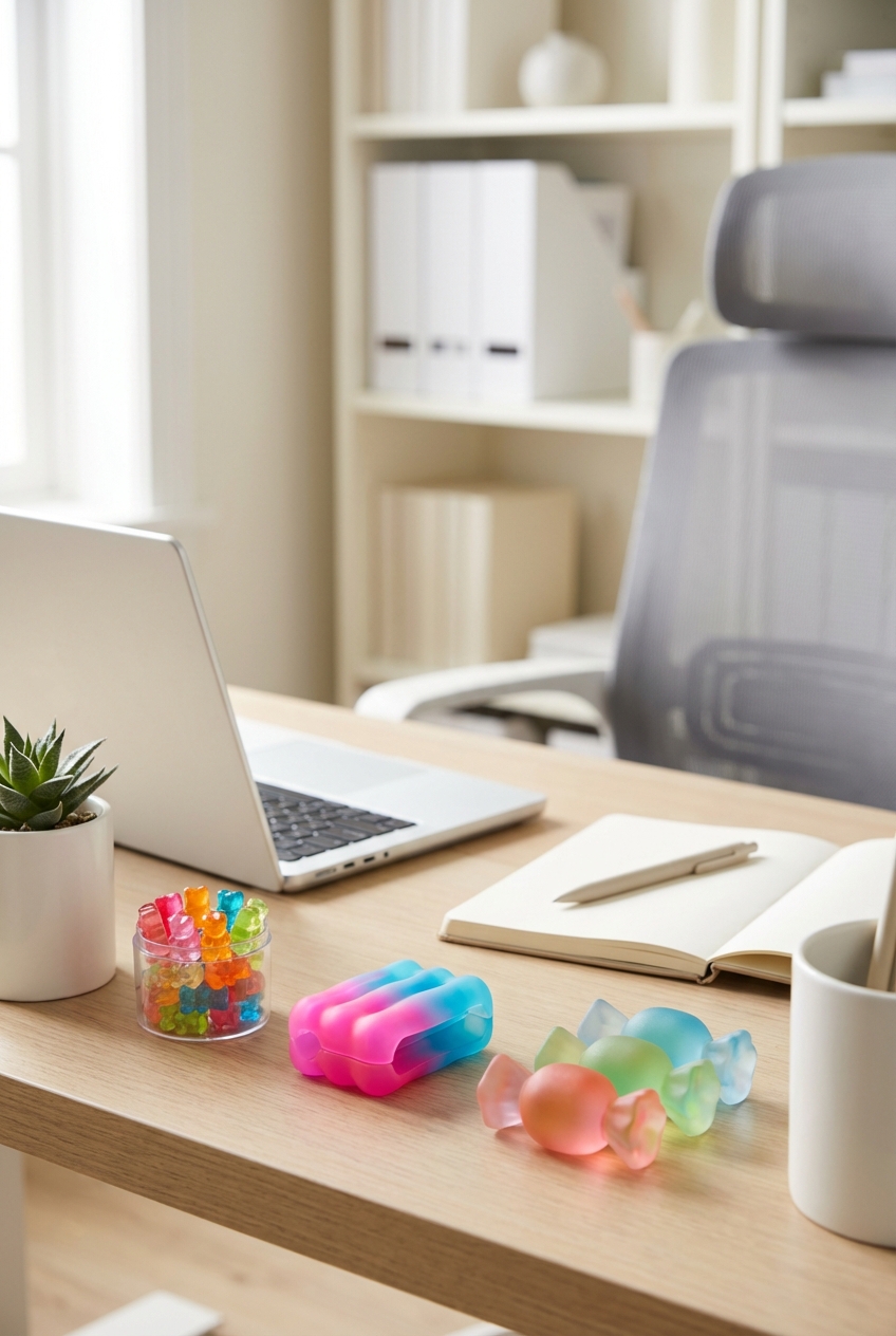 Gimme Gummy Office Tips: Fun accents, calm base
