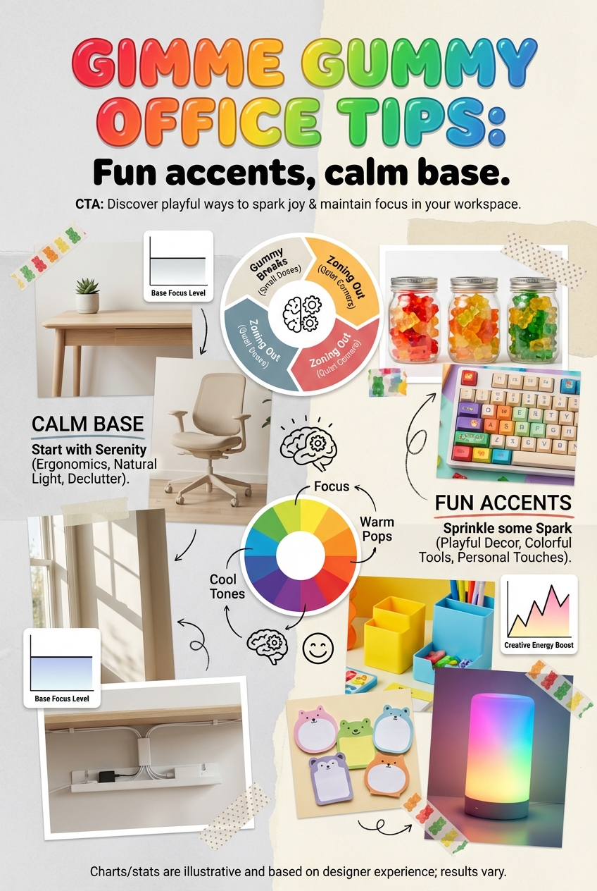 Gimme Gummy Office Tips: Fun accents, calm base - photo 4