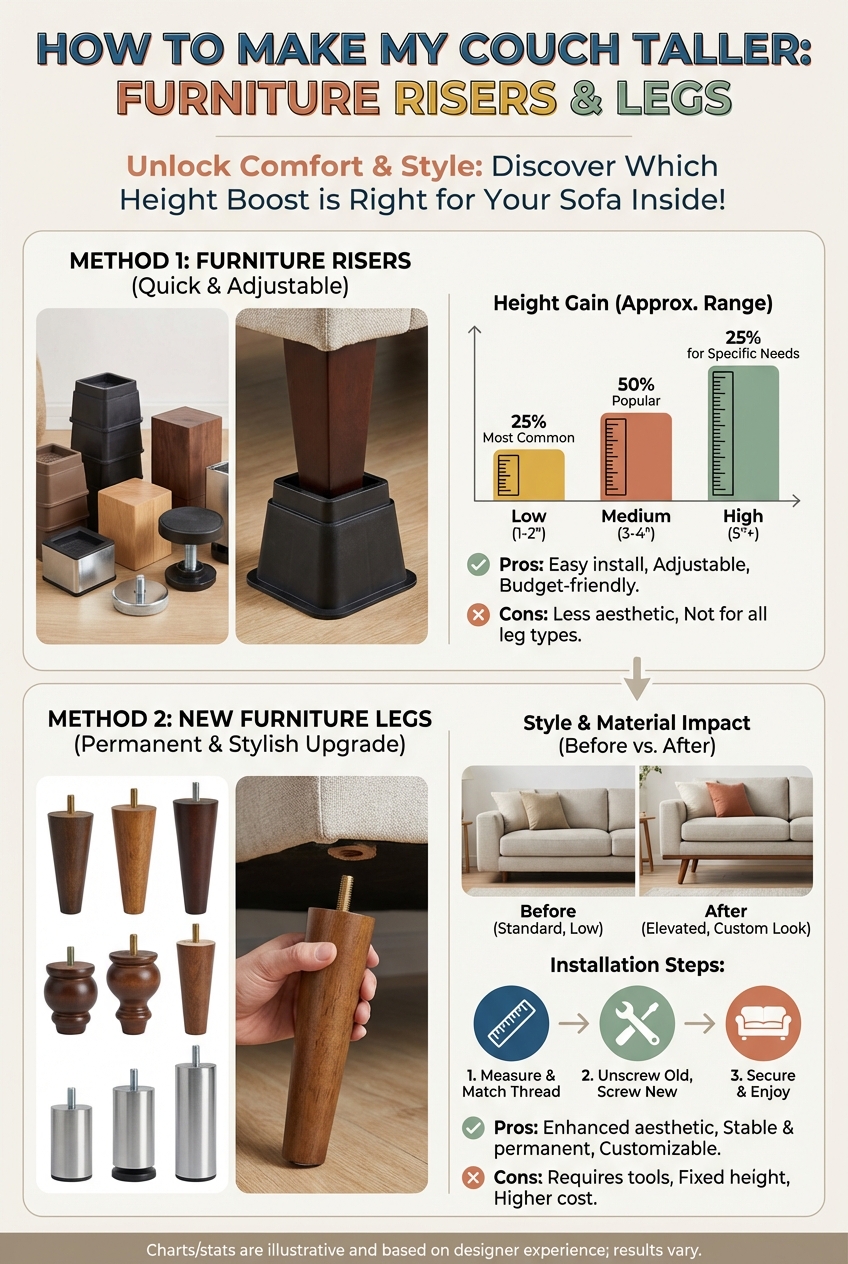 How to Make My Couch Taller Furniture Risers and Legs - photo 3