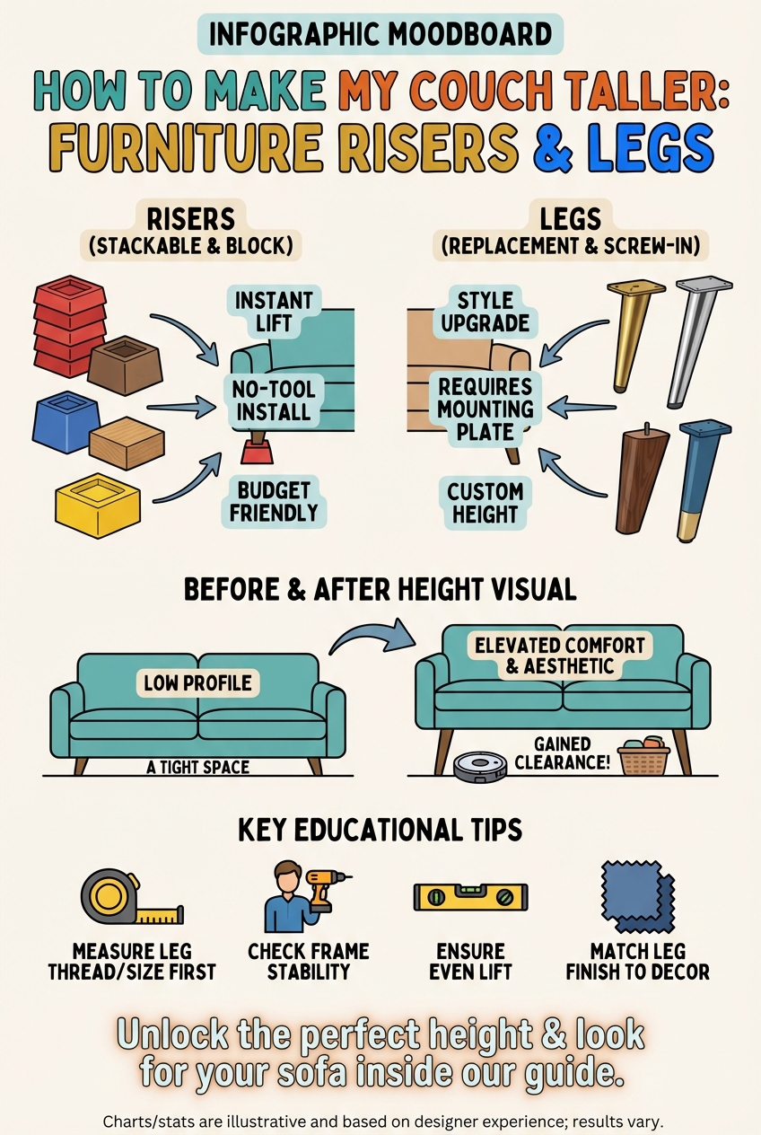 How to Make My Couch Taller Furniture Risers and Legs - photo 4