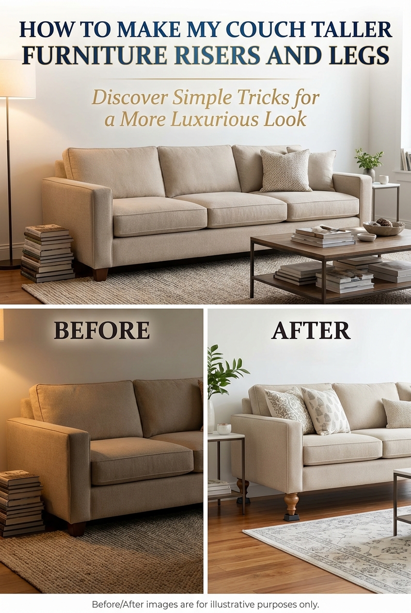 How to Make My Couch Taller Furniture Risers and Legs - photo 5