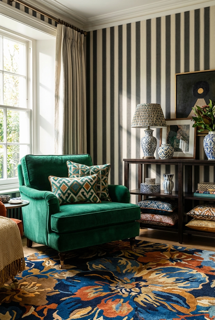 How to Mix Patterns in Dramatic Interiors Without Chaos