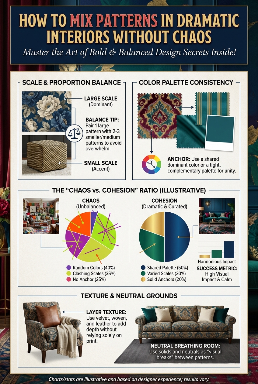 How to Mix Patterns in Dramatic Interiors Without Chaos - photo 3