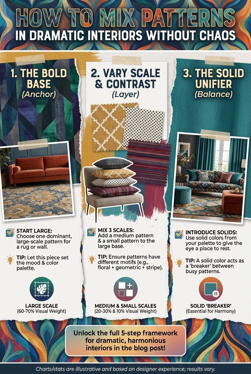 How to Mix Patterns in Dramatic Interiors Without Chaos - photo 4