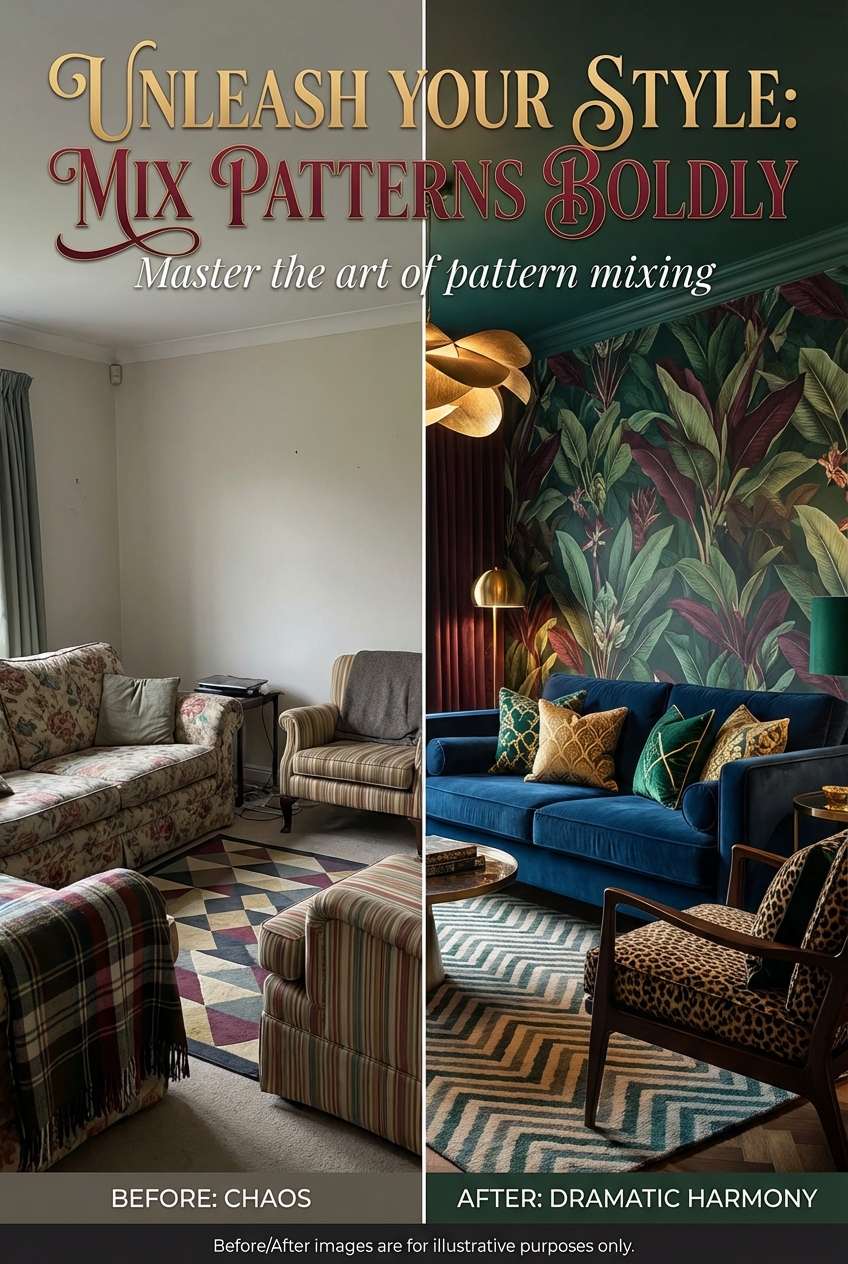 How to Mix Patterns in Dramatic Interiors Without Chaos - photo 5