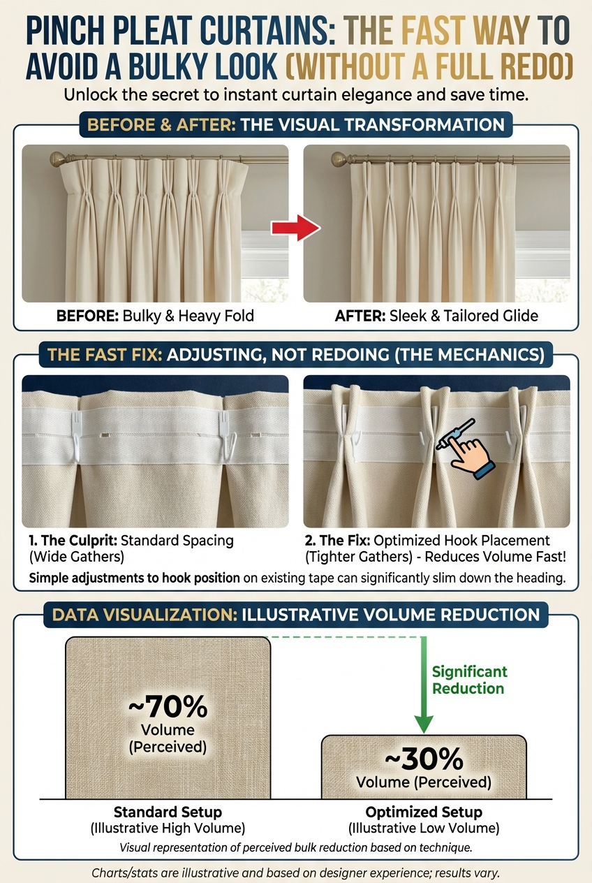Pinch Pleat Curtains: the Fast Way to Avoid a Bulky Look (without a Full Redo) - photo 3