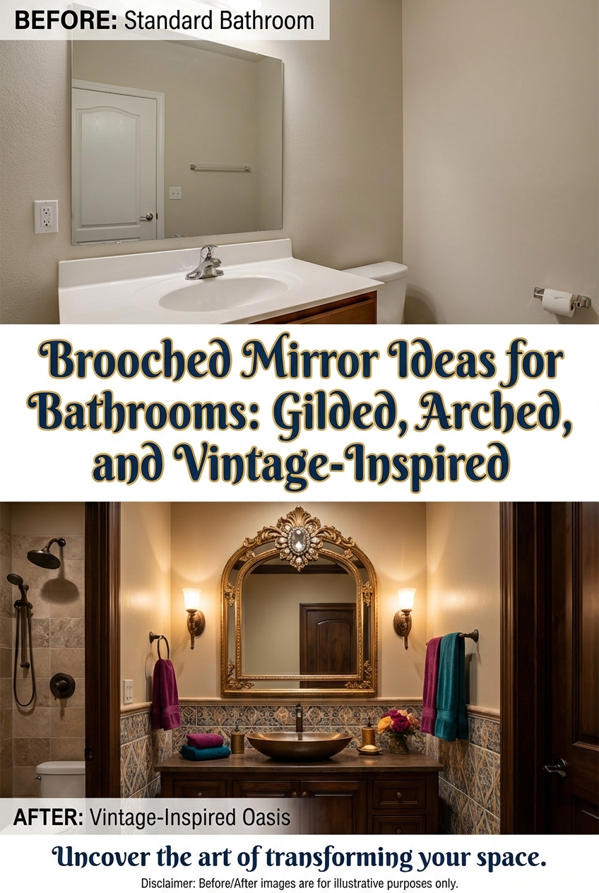Brooched Mirror Ideas for Bathrooms: Gilded, Arched, and Vintage-Inspired - photo 5