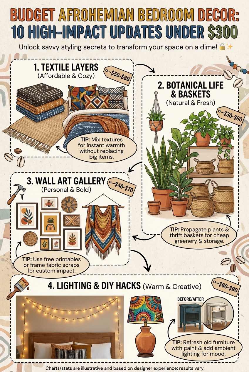 Budget Afrohemian Bedroom Decor: 10 High-Impact Updates Under $300 - photo 4