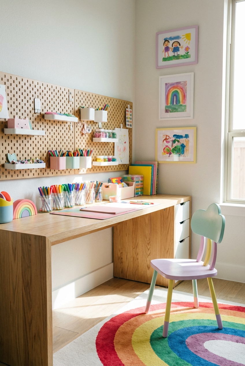 How to Style a Cute Craft Corner in a Playroom