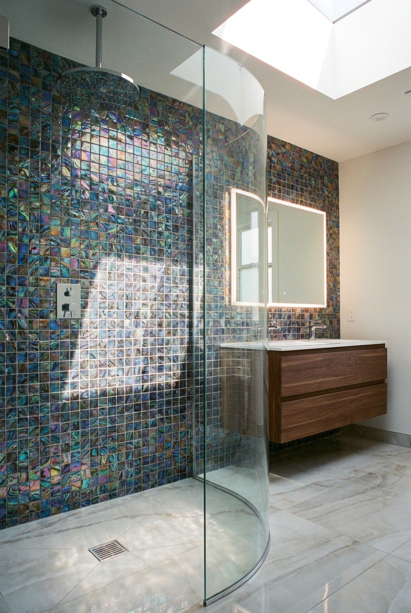 Iridescent Tile Bathroom Ideas for a Dreamy Look