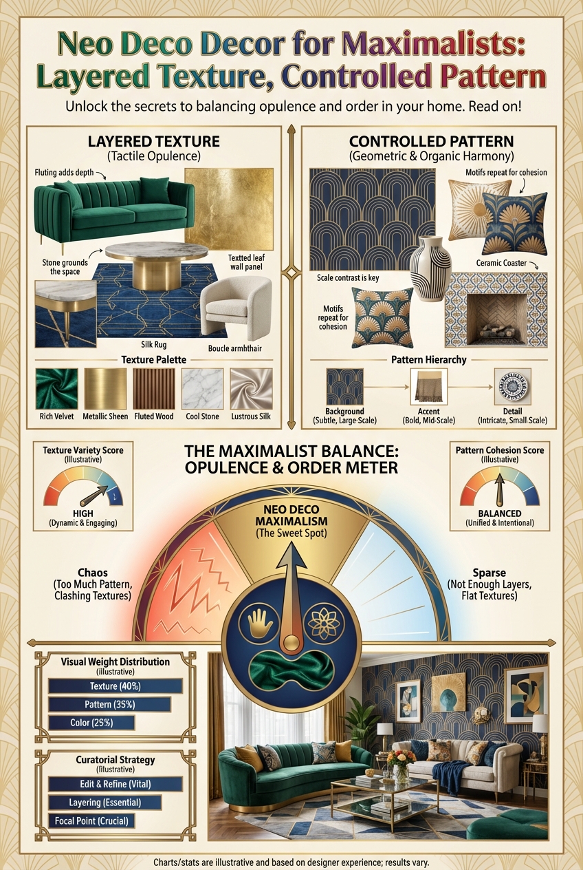 Neo Deco Decor for Maximalists: Layered Texture, Controlled Pattern - photo 3