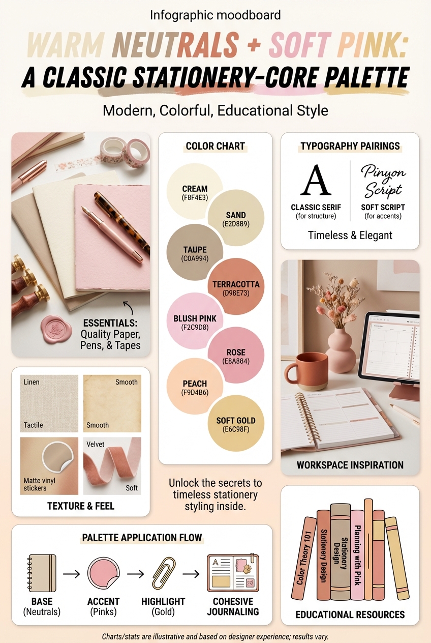Warm Neutrals + Soft Pink: A Classic Stationery-Core Palette - photo 4