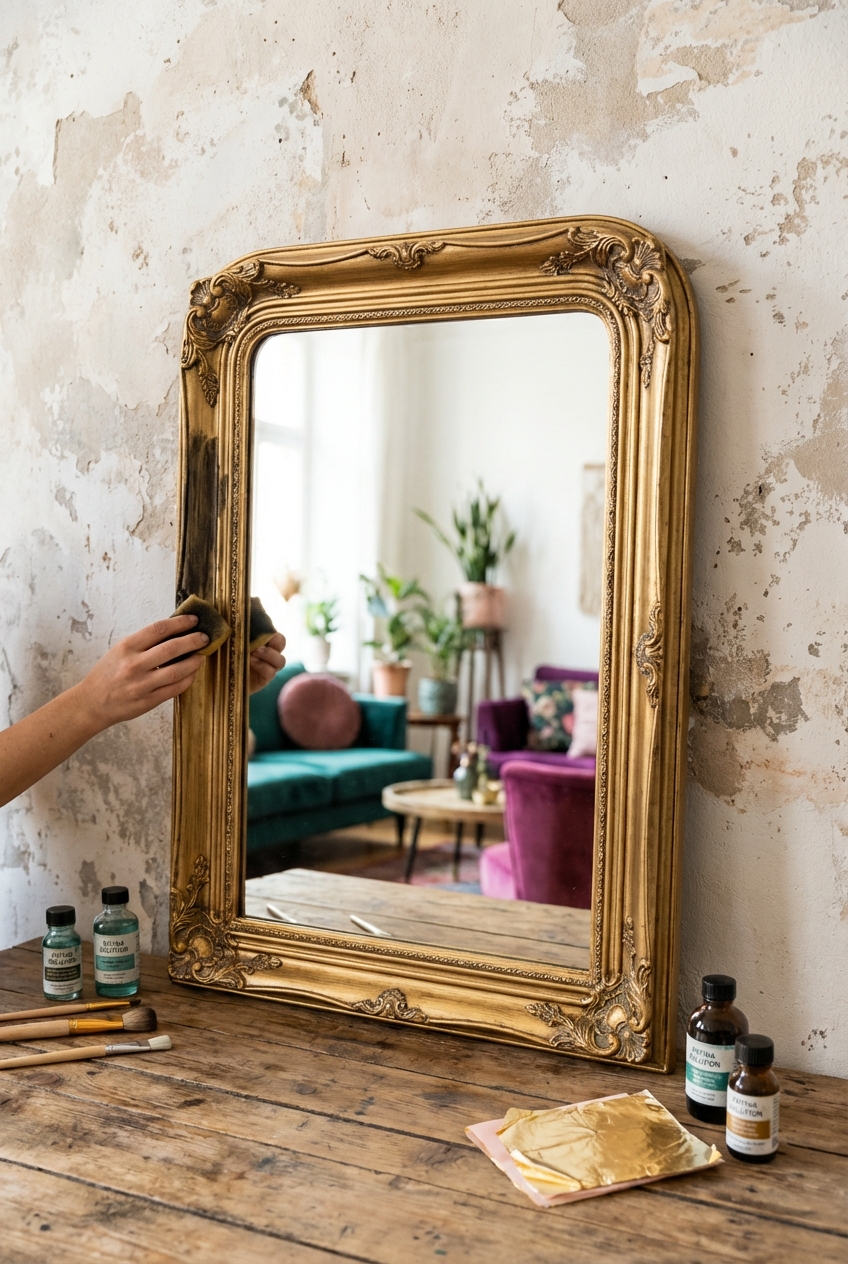 DIY Faux-Antique Mirror Finish (Easy and Elegant)