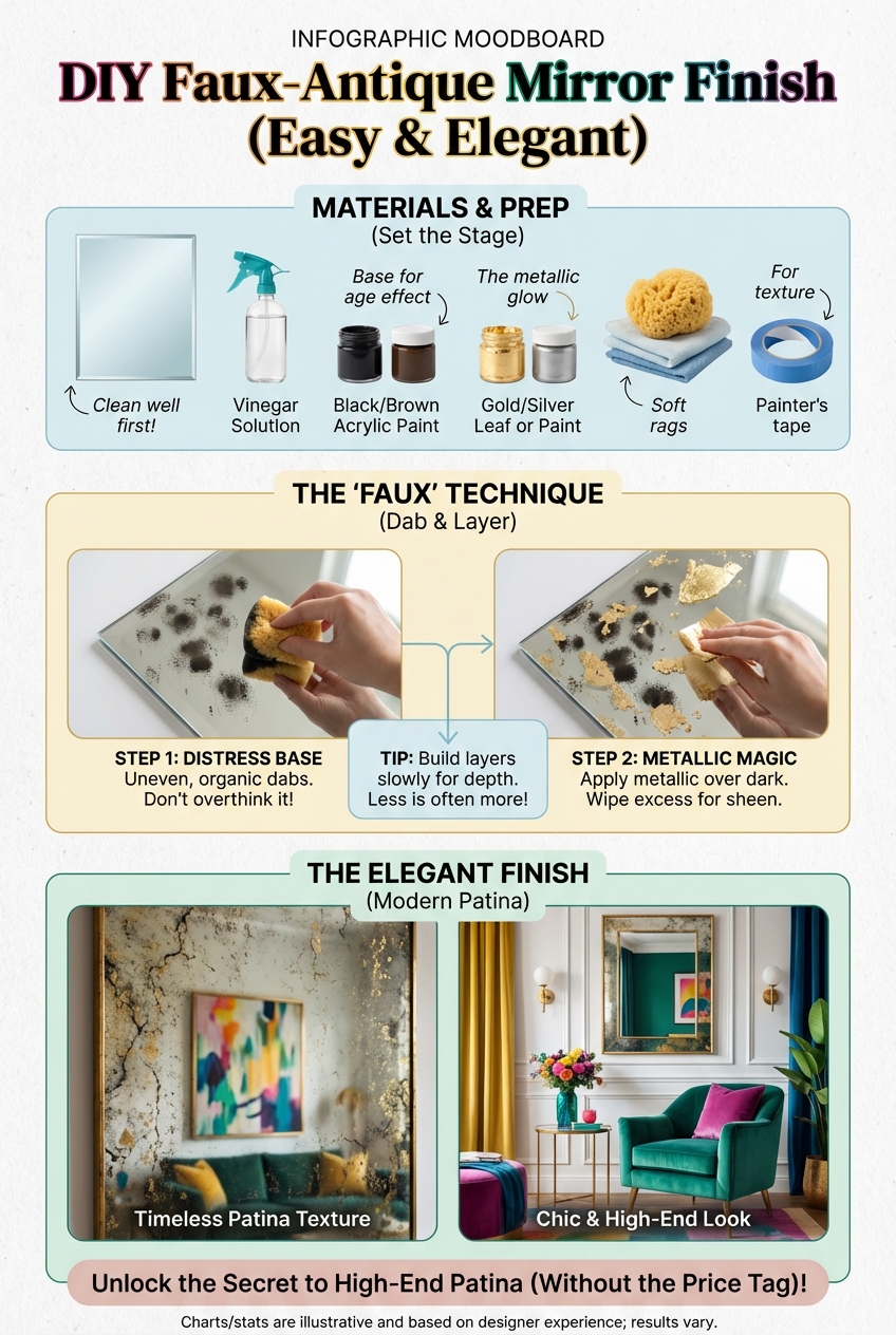 DIY Faux-Antique Mirror Finish (Easy and Elegant) - photo 4