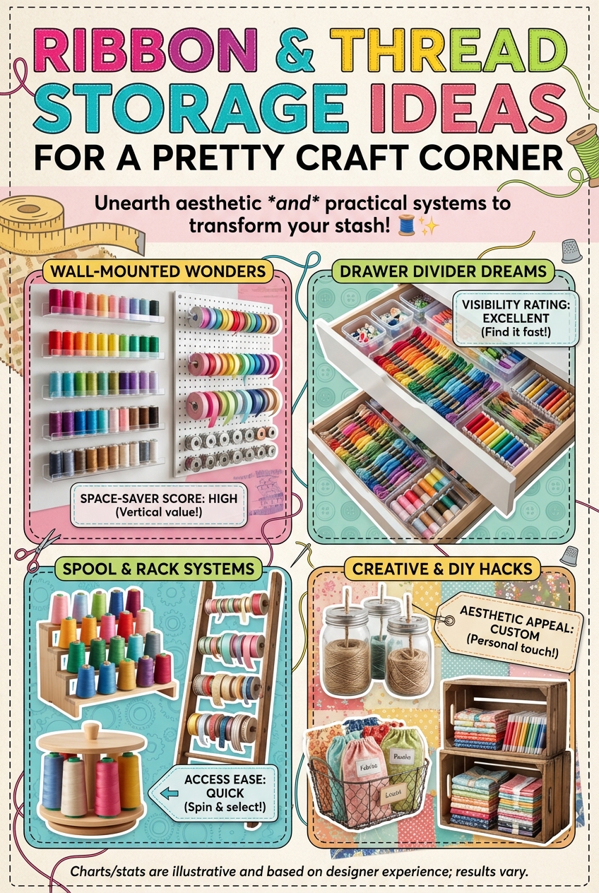 Ribbon and Thread Storage Ideas for a Pretty Craft Corner - photo 4