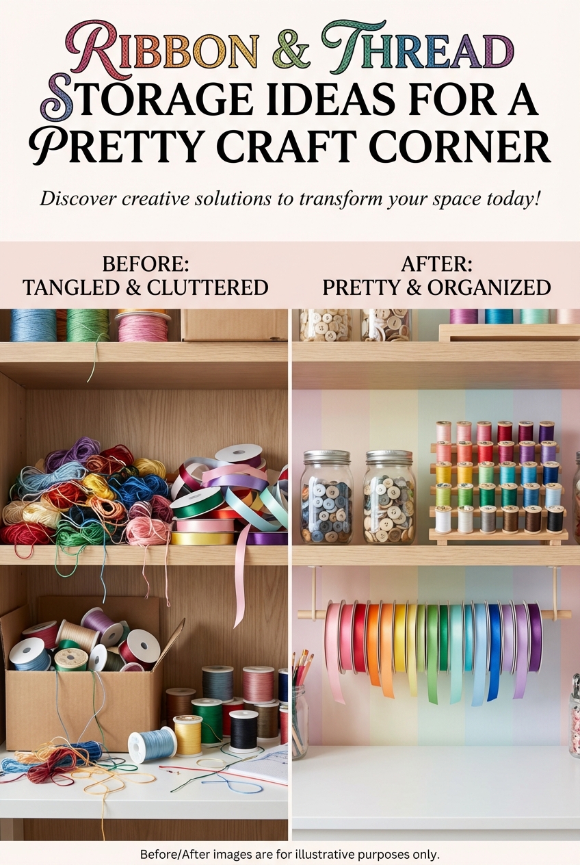 Ribbon and Thread Storage Ideas for a Pretty Craft Corner - photo 5