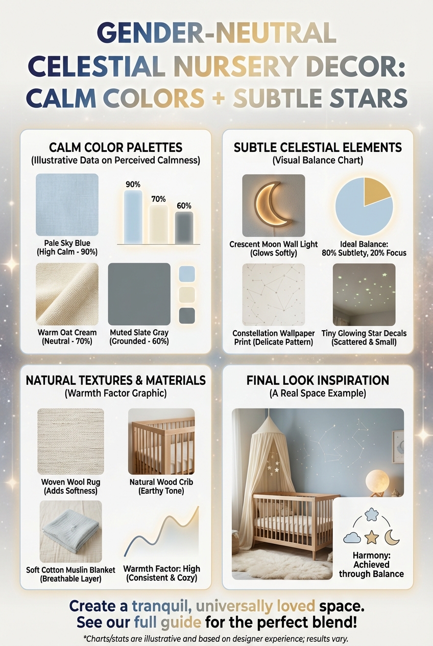 Gender-Neutral Celestial Nursery Decor: Calm Colors + Subtle Stars - photo 3